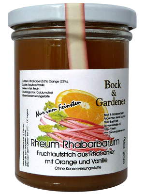 Rheum rhabarbarum mit Orange und Vanille